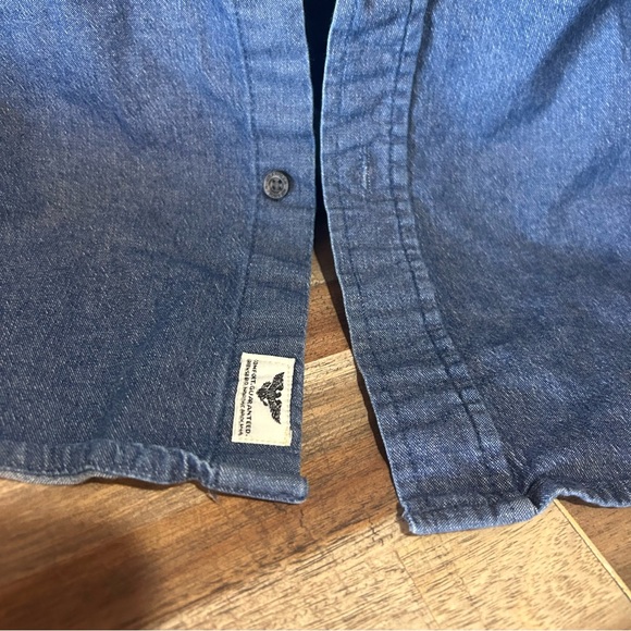 Wrangler Men’s XL Blue Comfort Denim Button Up Shirt Western Workwear - Picture 4 of 7